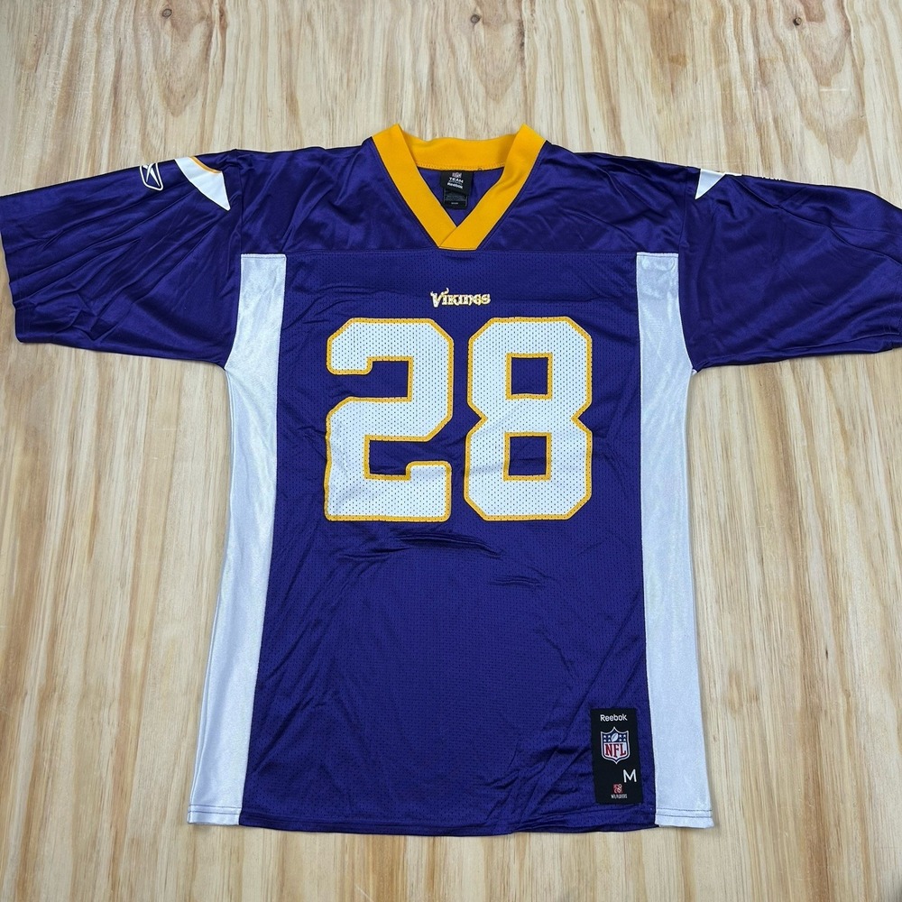 Vintage Reebok Minnesota Vikings Adrian Peterson #28 Jersey Purple Mens M‎
